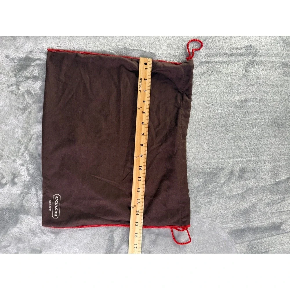 Coach Est. 1941 Womens M Brown Dust Bag Red Contrast Stitching